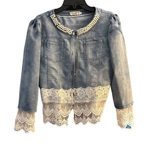 Laced- pearl jean jacket